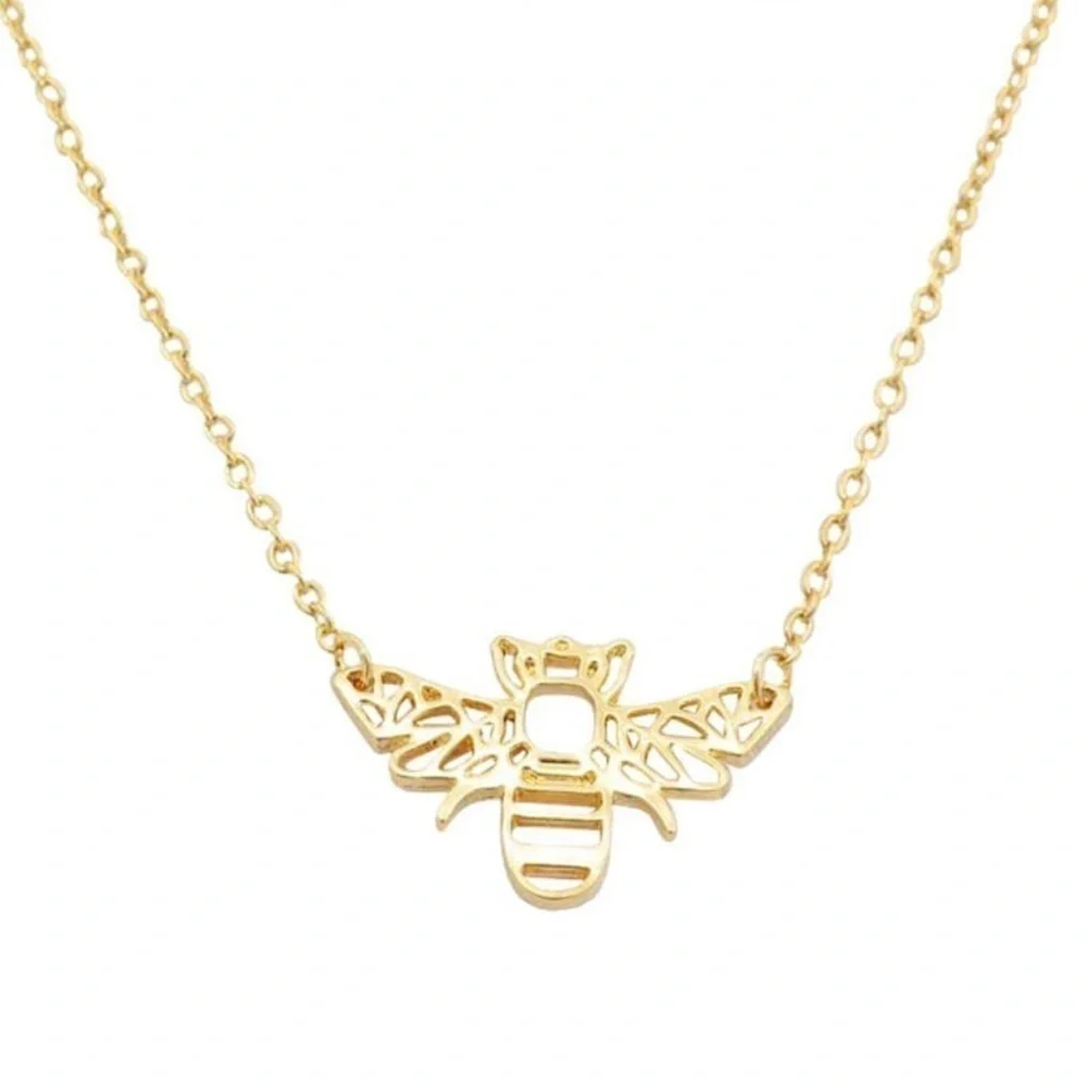 *DELFINA* Gold Honeybee Design Fashion Necklace